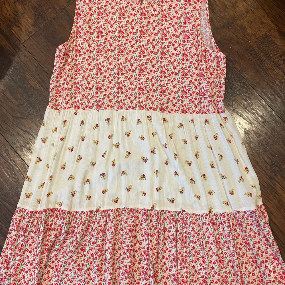 As U Wish Red and White Floral Dress